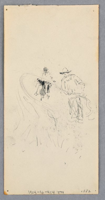 Disegno, Parete esterna: Baia, balcone e cornicione (recto); due figure e linee non identificate (verso), 1882 da Robert Frederick Blum