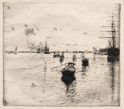 Laguna con piroscafi e gondole da Robert Frederick Blum