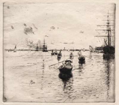 Laguna con piroscafi e gondole, 1885 da Robert Frederick Blum