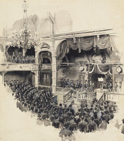 Scena di Apertura del Parlamento Giapponese, 1890 da Robert Frederick Blum