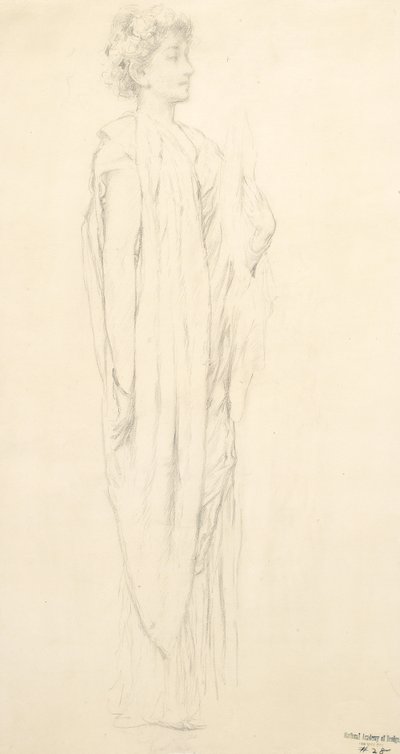 Studio di figura femminile drappeggiata per murale Moods to Music da Robert Frederick Blum