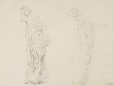 Studio di due figure femminili per murale Moods to Music da Robert Frederick Blum