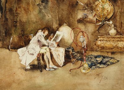 Il conoscitore di acquerelli, 1878 da Robert Frederick Blum