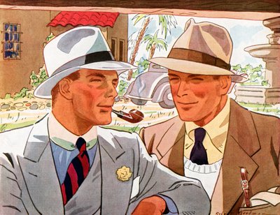 Due Uomini Molto Eleganti in Abiti e Cappelli da Robert Goodman