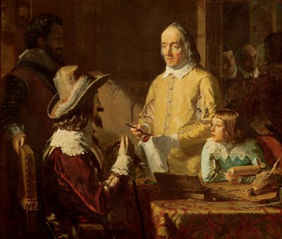 William Harvey che dimostra a Carlo I la sua teoria della circolazione del sangue da Robert Hannah