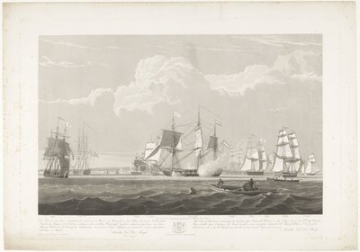Partenza di dodici navi mercantili olandesi dal porto di Portsmouth, 1833 da Robert Havell (II)