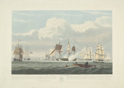 Partenza di dodici navi mercantili olandesi dal porto di Portsmouth, 1833 (tavola 3) da Robert Havell (II)