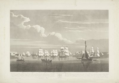 Partenza di dodici navi mercantili olandesi dal porto di Portsmouth, 1833 (tavola 1) da Robert Havell (II)