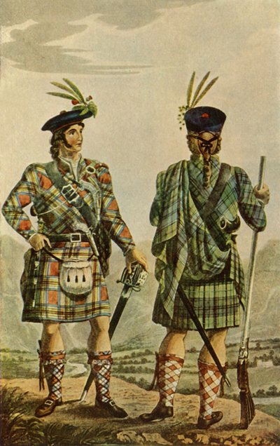 Capi delle Highland nei tartan Stewart e Gordon da Robert Havell