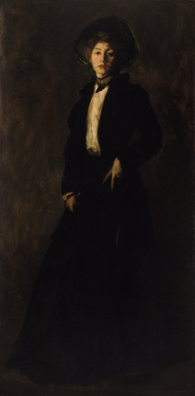 Giovane donna in nero da Robert Henri