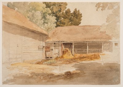 Studio di un fienile, c.1820-29 da Robert Hills