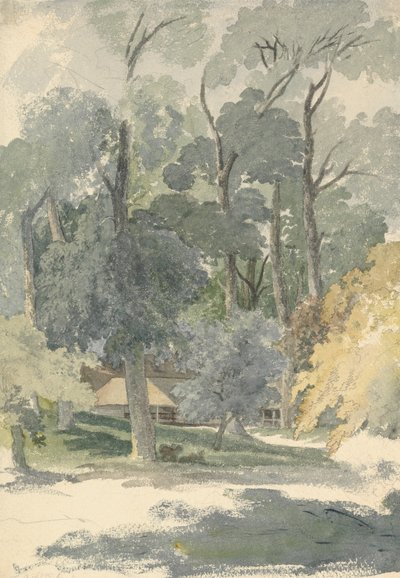 Alberi e fienili nel parco di Ashstead, Surrey da Robert Hills