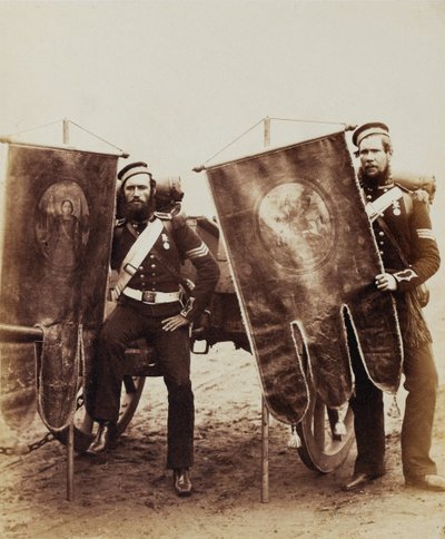 Sergente di compagnia Christy e sergente McGifford, artiglieria reale, 1856 da Robert Howlett