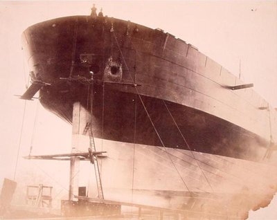 Leviathan, vista laterale dello scafo, c.1857 da Robert Howlett