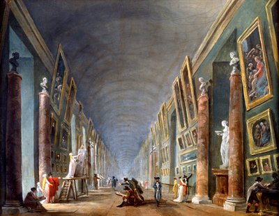 La Grande Galleria, Louvre, Parigi da Robert Hubert