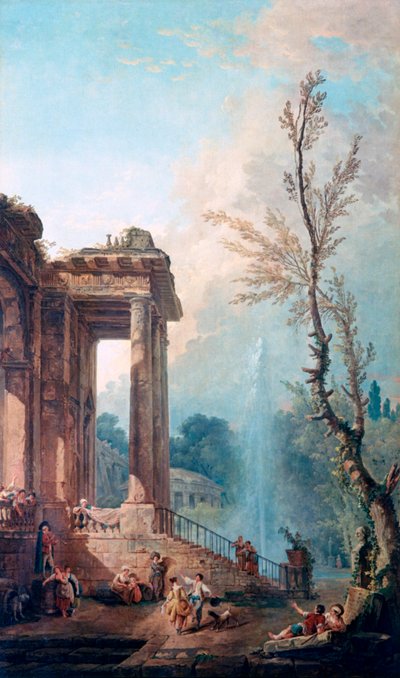 Il portico di una villa di campagna da Robert Hubert