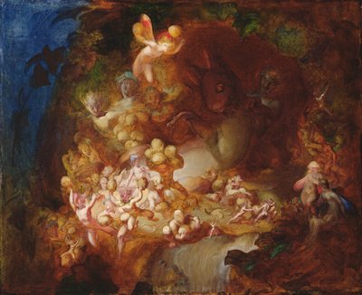 Gli elfi di Titiana che rubano il nido dello scoiattolo, 1854 da Robert Huskisson
