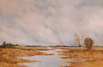 Riparazione della recinzione, Suffolk Marshes, 1935 da Robert J Hewitt