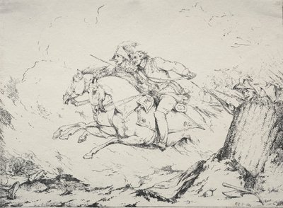 Specimens of Polyautography: Carica di cavalleria da Robert Kerr Porter