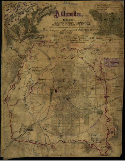 Atlanta, Georgia e le sue difese ribelli (sic) LOC gvhs01.vhs00311 da Robert Knox Sneden