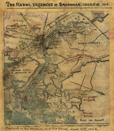 Attacco a Ft. Pulaski Savannah, Georgia, aprile 1862. LOC gvhs01.vhs00277 da Robert Knox Sneden