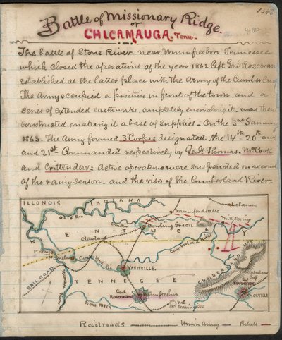 Battaglia di Missionary Ridge o Chickamauga, Tenn. LOC gvhs01.vhs00156 da Robert Knox Sneden