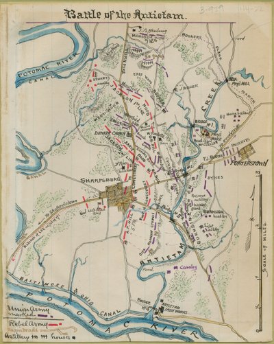 Battaglia di Antietam. LOC gvhs01.vhs00044 da Robert Knox Sneden