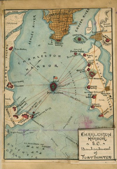Porto di Charleston, S.C. Bombardamento di Fort Sumter. LOC gvhs01.vhs00058 da Robert Knox Sneden