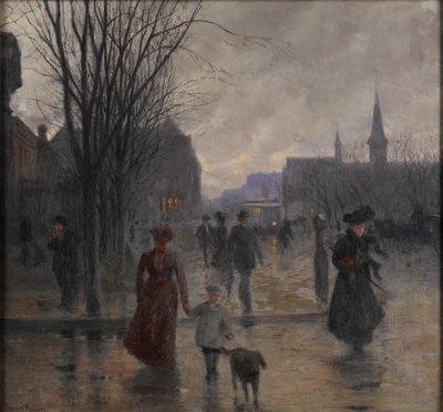 Sera piovosa su Hennepin Avenue, c.1902 da Robert Koehler