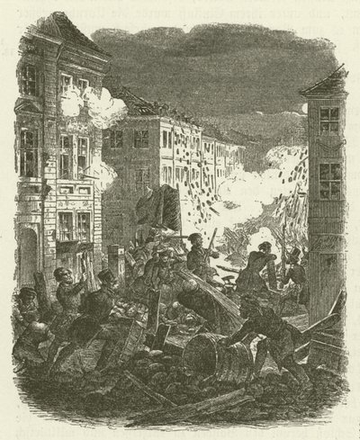 Combattimento a una barricata fuori dal Municipio di Kolln a Berlino nella notte del 18-19 marzo 1848 da Robert Kretschmer