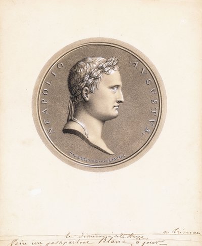 Imperatore Napoleone I, di profilo a destra - Un disegno per una medaglia da Robert Lefevre