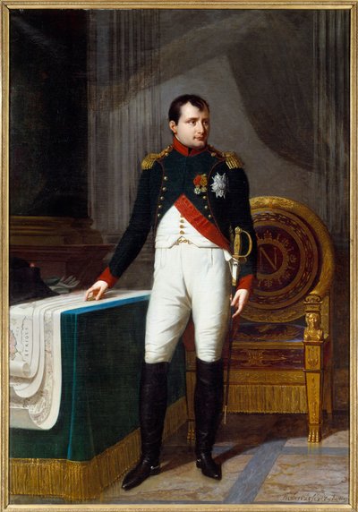 Ritratto a figura intera di Napoleone I in uniforme da colonnello dei cacciatori della guardia da Robert Lefevre