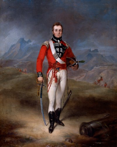 Ritratto del maggiore Lambert Brabazon Urmston, in uniforme del 45° reggimento da Robert Lucas West
