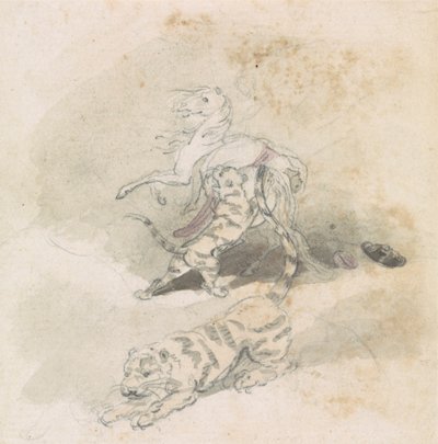 Una tigre che attacca un cavallo da Robert Mabon