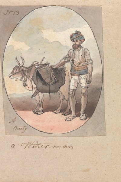 Un barcaiolo con il suo bue o toro da Robert Mabon