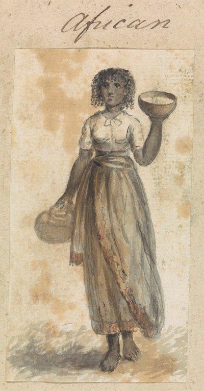 Donna africana con cesti da Robert Mabon