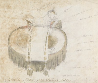 Schizzo per un quadro della sella del Peshwa da Robert Mabon