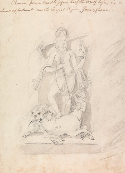 Statua vicino alla Pagoda Cayish a Gunnyghaum da Robert Mabon