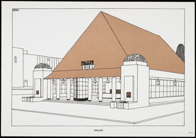 Halles, da Une Cite Moderne, Dessins de Rob Mallet-Stevens Architecte, 1987 (pubblicato) da Robert Mallet Stevens