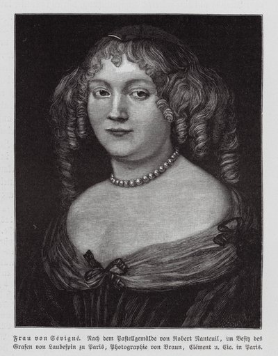 Madame de Sevigne, scrittrice francese (incisione) da Robert Nanteuil