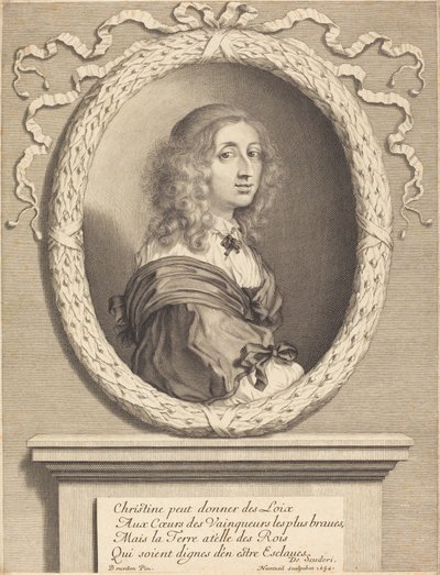 Cristina, regina di Svezia da Robert Nanteuil after Sébastien Bourdon
