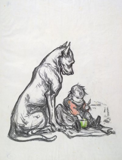 Cane e bambino, inizio XX secolo da Robert Noir