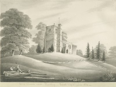 Chiesa di Arley: disegno a seppia, 1824 da Robert Noyes