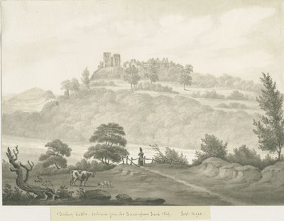 Castello di Dudley: disegno a seppia da Robert Noyes