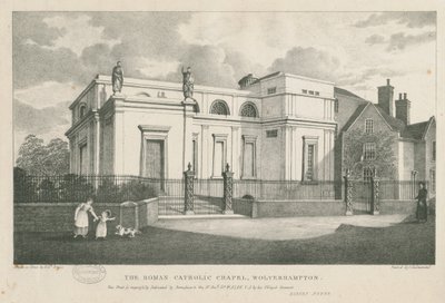Wolverhampton - La Cappella Cattolica Romana: litografia, nd [c 1844] da Robert Noyes