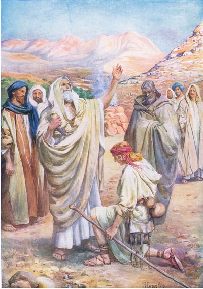 Davide unto re, da The Bible Picture Book pubblicato da Thomas Nelson, c.1950 da Robert Payton Reid