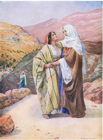 Ruth e Naomi, da The Bible Picture Book pubblicato da Thomas Nelson, c.1950 da Robert Payton Reid