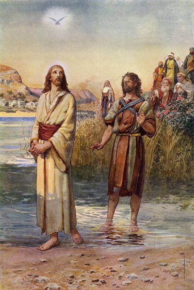 Il battesimo di Gesù (litografia a colori) da Robert Payton Reid