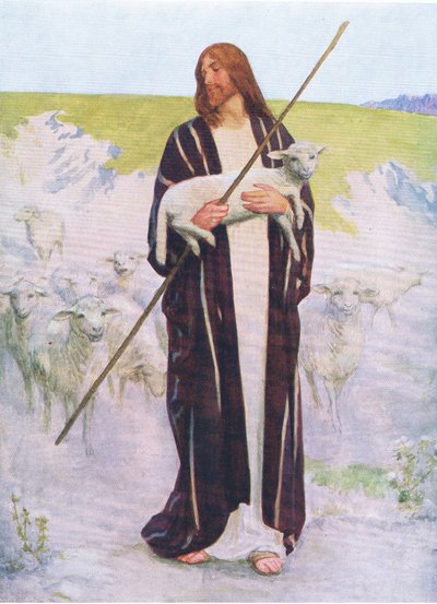 Il buon pastore, da Il Libro delle Immagini della Bibbia pubblicato da Thomas Nelson, c.1950 da Robert Payton Reid