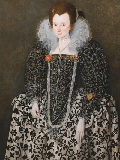 Ritratto di una donna, tradizionalmente identificata come Mary Clopton (nata Waldegrave), di Kentwell Hall, Suffolk da Robert Peake the elder